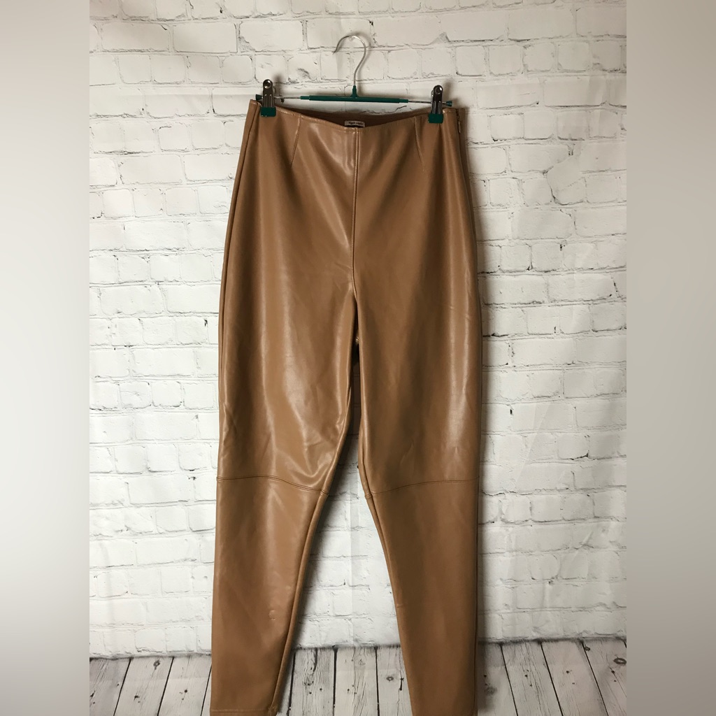 Abercrombie & Fitch Vegan Leather Camel Pants Large